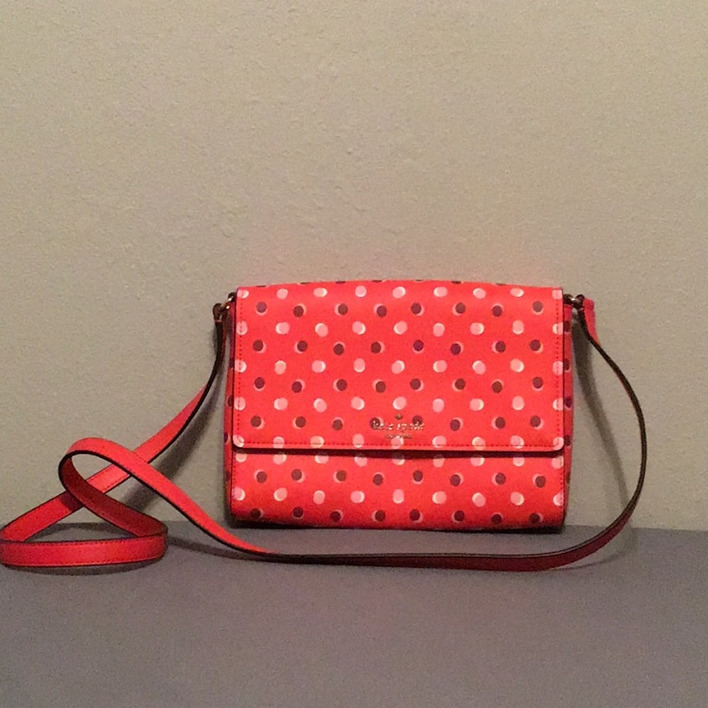Gorgeous Kate Spade Red Contrast Polka Dot Bag